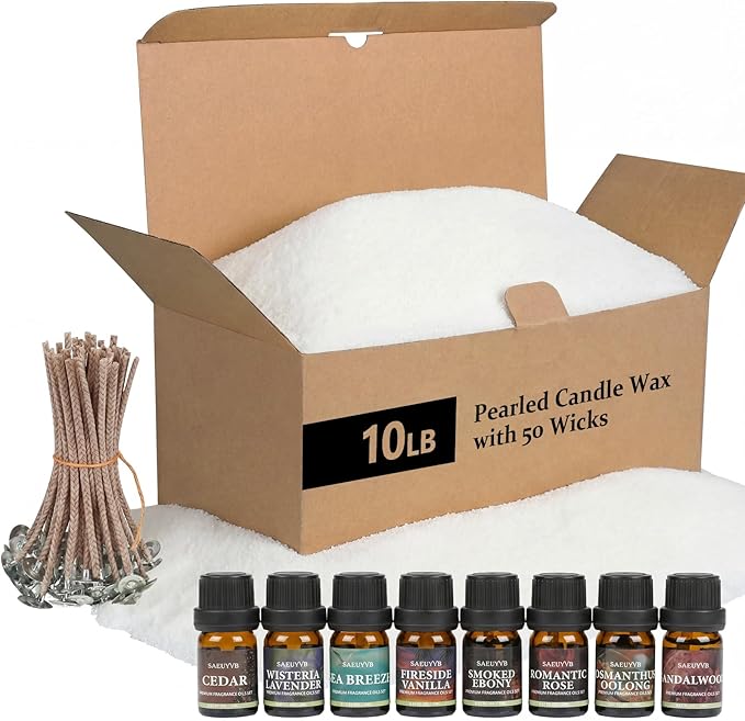 SAEUYVB 10 lbs White Natural Pearled Candle Sand Kit