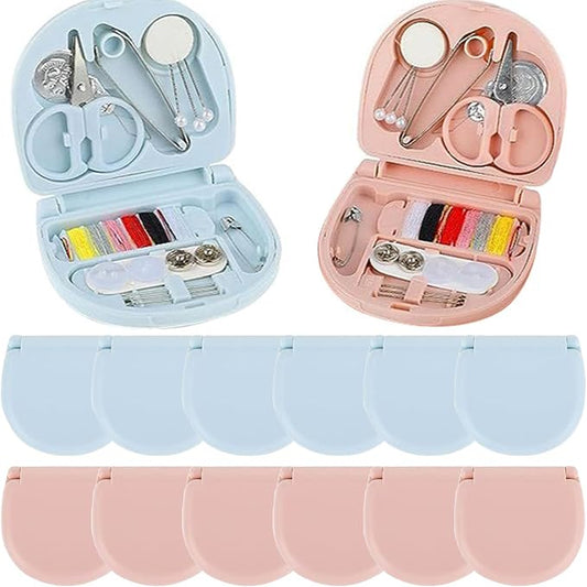 12 Pack Mini Sewing Kits, Compact Travel Emergency Sewing Set with Threads, Scissors, Needles, Portable Repair Supplies for Beginners, Hotels, Travel, Charity