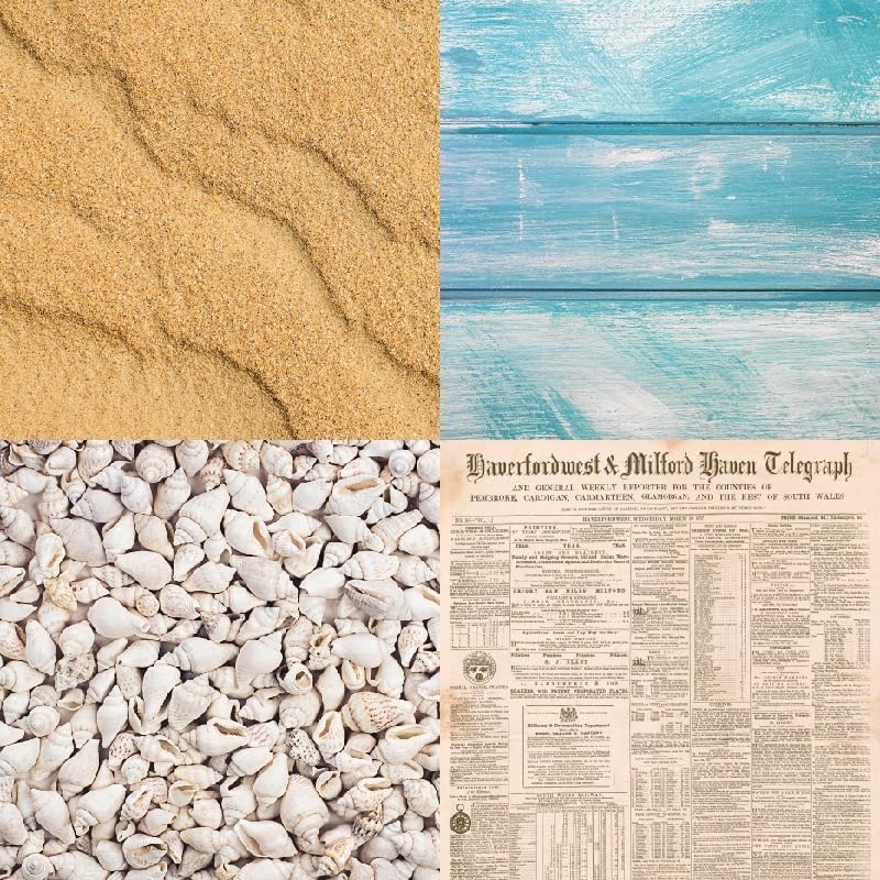 Beach Scrapbook Paper Pad Sand Shell Sea Patterned Paper 6×6,24 Sheets Single-Sided Blue Ocean Scrapbooking CardStock Papers Pad for Holiday Cardmaking DIY Origami Journaling.