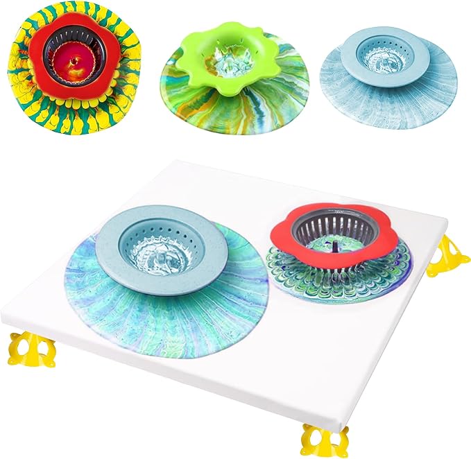 Acrylic Pour Painting Kit with 11 Inch 360° Rotating Turntable