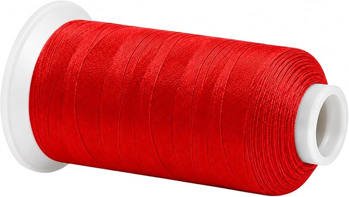 Mandala Crafts Red Tex 90 Polyester Heavy Duty Thread for Upholstery | 1500 Yds T90 UV Resistant Strong Thread for Leather Sewing, Marine, Drapery, Jeans, Hair Weaving & Extension, Outdoor