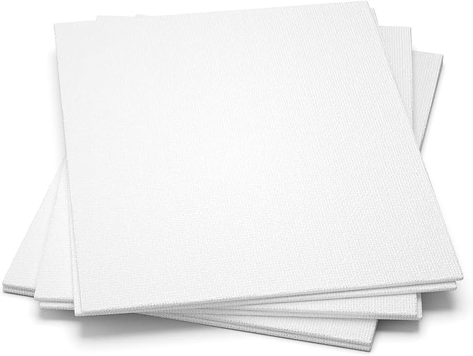 GOTIDEAL Canvases for Painting, 12x16 inch of 6 Pack, 100% Cotton | Professional Primed White Blank Flat Canvas Panels, Artist Canvas Boards for Acrylics Painting, Oil Watercolor Tempera