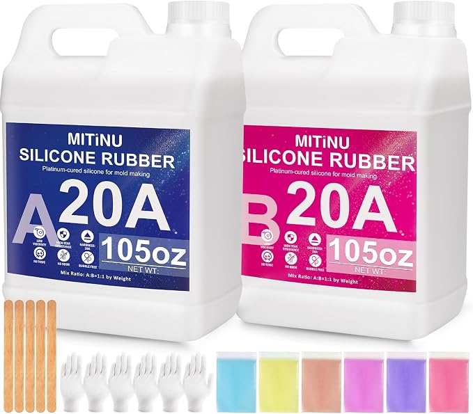 Silicone Mold Making Kit - 210oz Total 20A Liquid Silicone Rubber