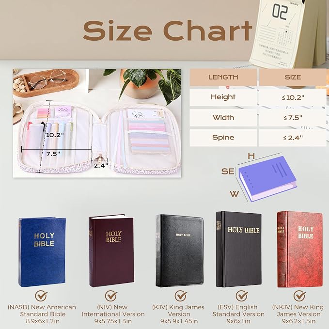 XKDOUS Bible Cover Case for Women Bible Bag Journaling Kit w/Study Supplies