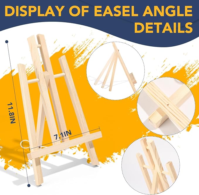 AROIC 260 Pcs Easel Sets with 20 Easels, 200 Brushes, 20 Canvas, 20 Palette | Painting Set, Tabletop Easel, Art Easels, Painting Supplies for Kids & Adults to Paint Party