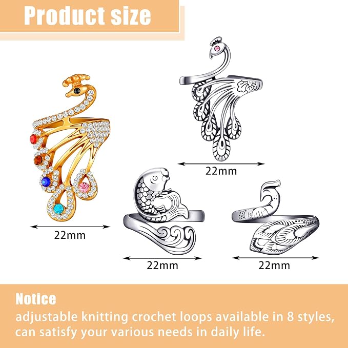 Willbond 8 Pcs Yarn Guide Finger Holder Set