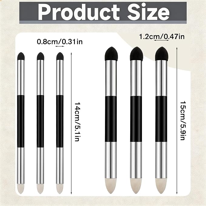 6pcs Artist Blending Sponge Pen Dual Tip Drawing Art Oil Soft Pastel Blending Tools Reusable Washable Sketch Rubbing Sponge Brush for Artist Professional Sketch Drawing Blending Lightening
