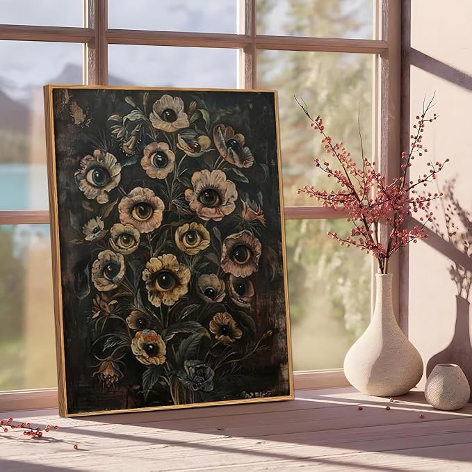 Eyes Flowers Paint by Numbers Kit for Adults Framed Canvas, Frameworkless
