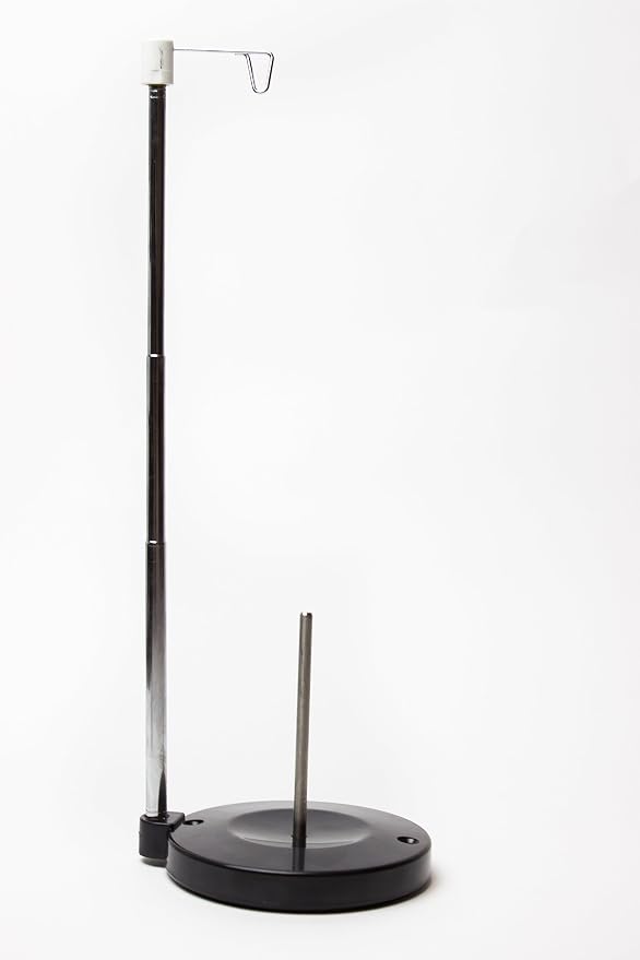 Adjustable Single Thread Spool Holder – Stand alone Embroidery, Sewing or Quilting Thread Holder or Stand – Ensures Smoother Feed = Heavy Plastic Base