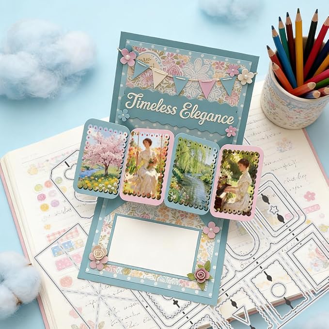 UNICRAFTALE 39Pcs Folding Greeting Card Cutting Dies for Card Making