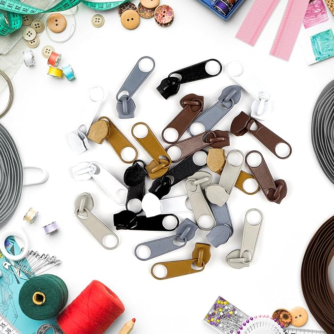 DOITEM 5# Zippers 12 m Nylon Endless Zip Set with Slider and Zip for Sewing and Crafts (6 Colors)