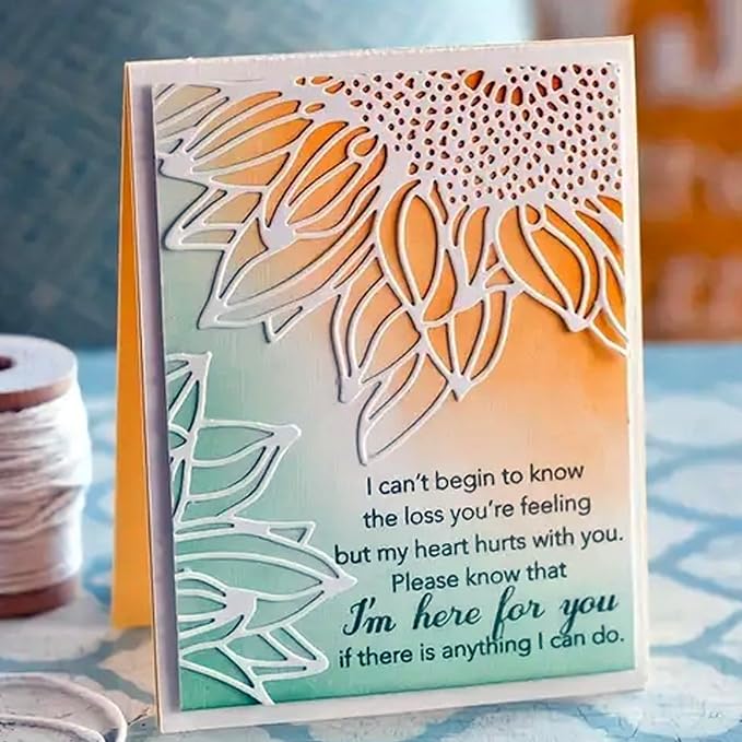 Lapoo 3D Backgrounds Frame Metal Cutting Die for Scrapbooking, New Cutting Dies DIY Album Card Making Decor Paper Craft Metal Die Cuts Party Wedding Decorations (Sunflower 5.5 x 4.3 in)