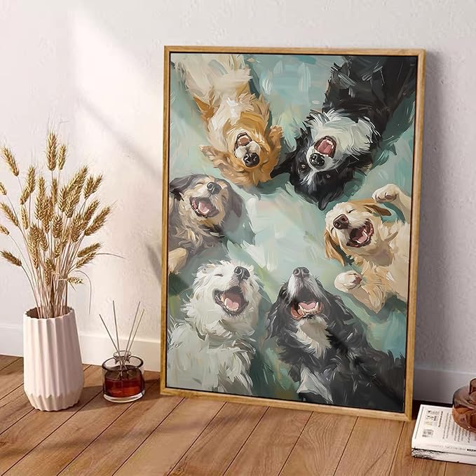 Happy Dogs Diamond Art Kits for Adults,Funny Animal Diamond Painting