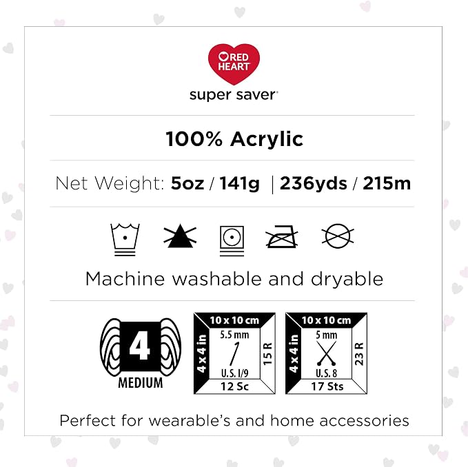 Red Heart Super Saver Yarn, 3 Pack, Blacklight 3 Count