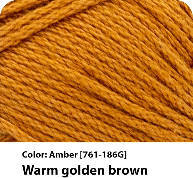 Lion Brand 24/7 Cotton Yarn, Yarn for Knitting, Crocheting, and Crafts, Amber, 3 Pack