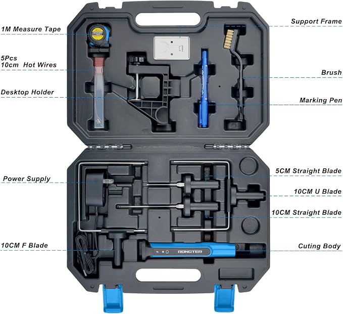 Hot Wire Foam Cutter Kit for Styrofoam with Case (Toolbox Blue)