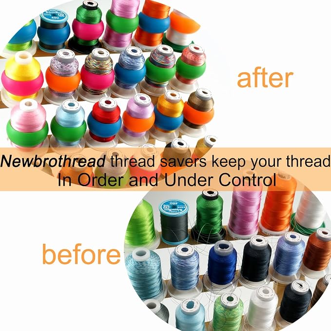 New Brothread 100pcs Thread Spool Huggers | Thread Spool Savers, Prevent Tails from Unwinding, No Loose Ends for Sewing and Embroidery Machine Thread Spools