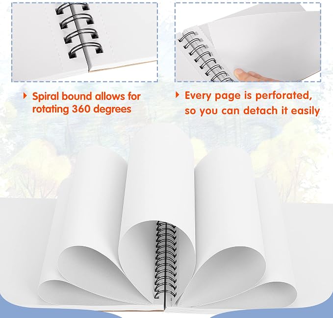 FIXSMITH 5.5"X8.5" Sketch Book, 80 Sheets (68 lb/100gsm) Sketchbook | Acid Free Drawing Paper | Top Bound Artist Sketch Pad | for Kids, Beginners, Artists & Professionals | Bright White