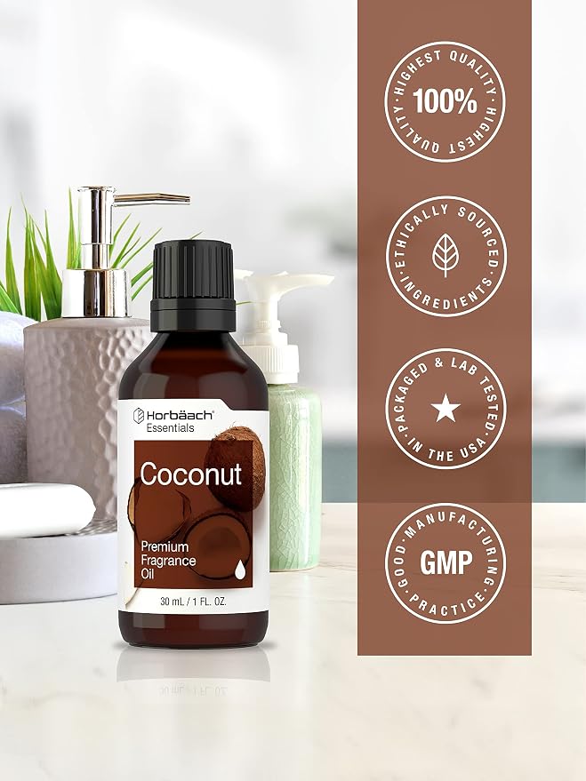 Horbaach Coconut Fragrance Oil for Diffuser Aromatherapy | 1 fl oz (30ml)