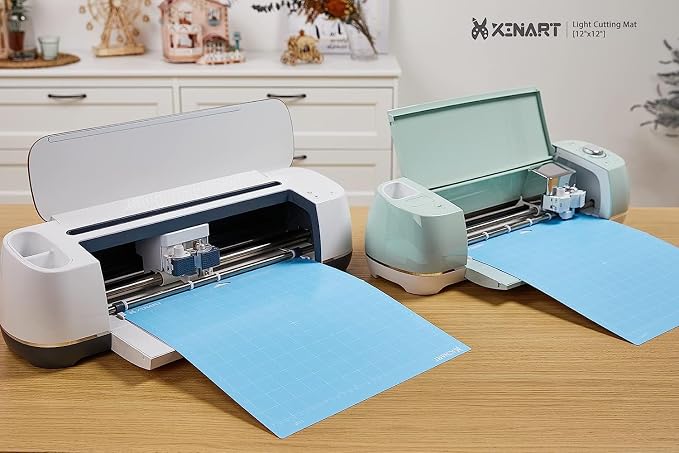 Xinart Cutting Mat for Cricut Maker/Explore Air 2/Air/One(12x12 Inch, 3 Mats) Light Adhesive Sticky Blue Quilting Cricket Cutting Mats Replacement Accessories for Cricut