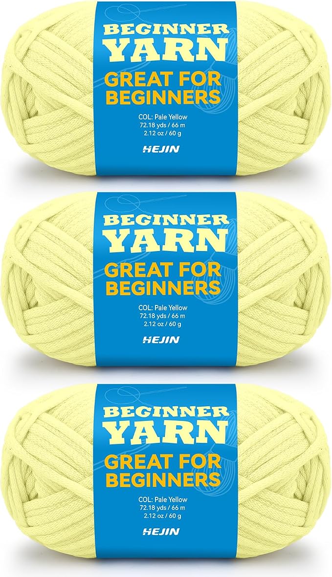 3x60g Pink Yellow Yarn for Crocheting and Knitting;3x66m (72yds) Cotton Yarn for Beginners with Easy-to-See Stitches;Worsted-Weight Medium #4;Cotton-Nylon Blend Yarn for Beginners Crochet Kit Making