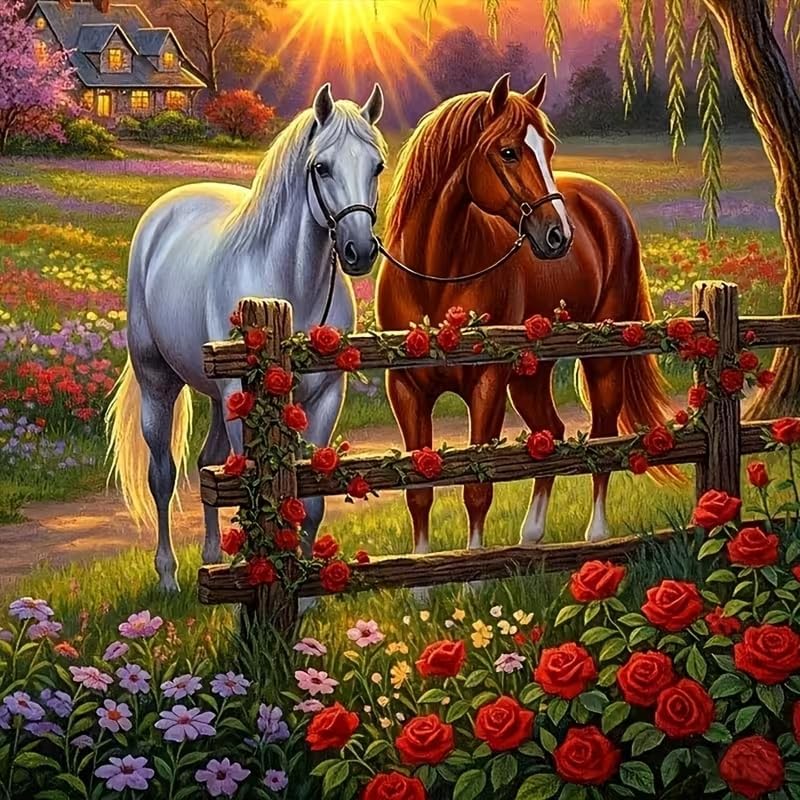 WNPOKN Horse Diamond Art Kits for Adults 12 x 12inch