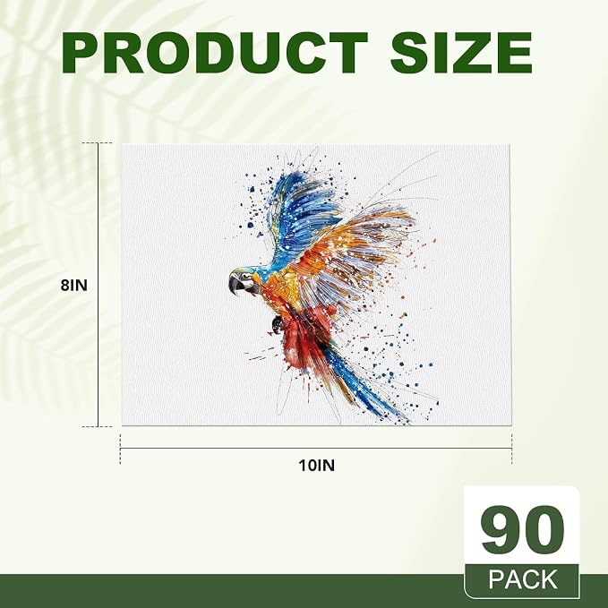 ESRICH Canvas Boards for Painting, 90 Pack Canvases for Painting 8x10 Cotton Primed Acid Free Blank Canvas Panels for Oil Paint, Watercolor, Acrylic Paint, Gouache and Tempera.