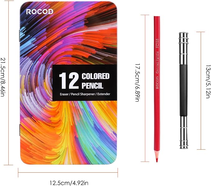 12-Color Colored Pencils Professional Coloring Pencils for Adults Art Color Drawing