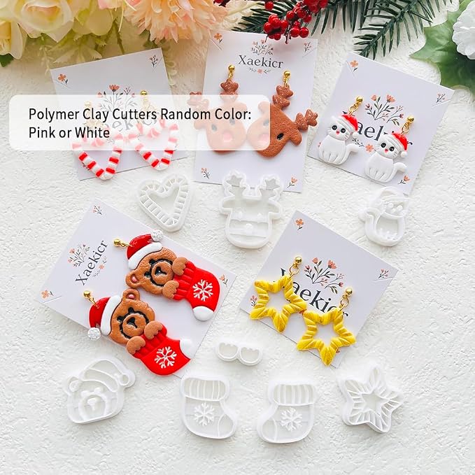 Holiday Theme Polymer Clay Cutters Set – Molds, Clay Cutters for Polymer Clay, Clay Earring Tools