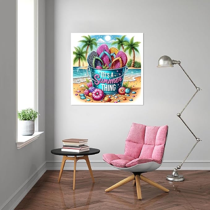 askkqtx Summer Beach Diamond Art Kits for Adults 14x14 Inch