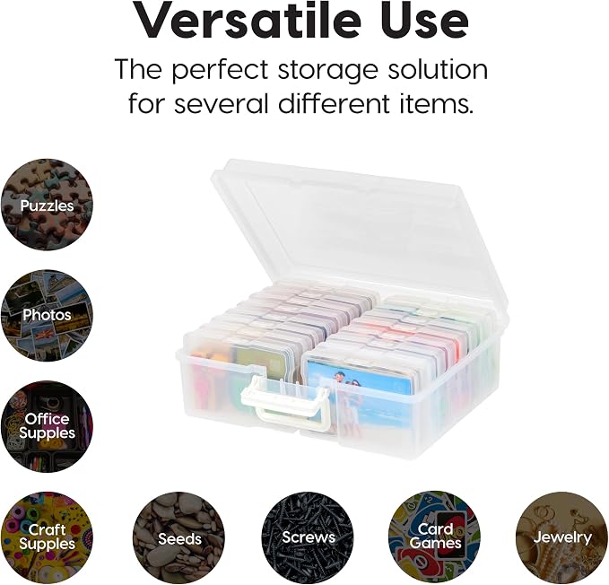 IRIS USA Photo Storage Box |Made in USA| 16 Cases - Clear
