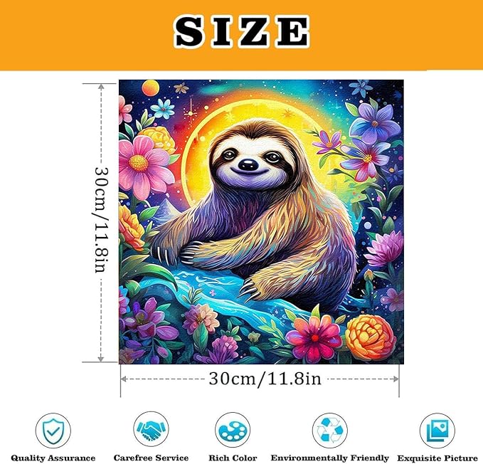 3 Pack Sloth Paint by Numbers Kit for Adults Framed Canvas, Frameworkless | Easy Adult Paint by Number Kits on Canvas DIY 3 Pack Sloth Painting for Beginners Art by Numbers for Home Wall Decor Gift