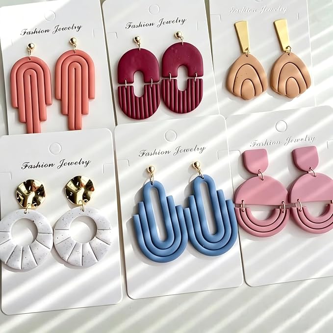 11 Pcs Modern Geometric Polymer Clay Cutters Set - Arch, Fan & Abstract Shape Clay Cutters for Polymer Clay Jewelry Making, Fit Valentine's Day Gift，Gifts for Wife, Friends & Sisters