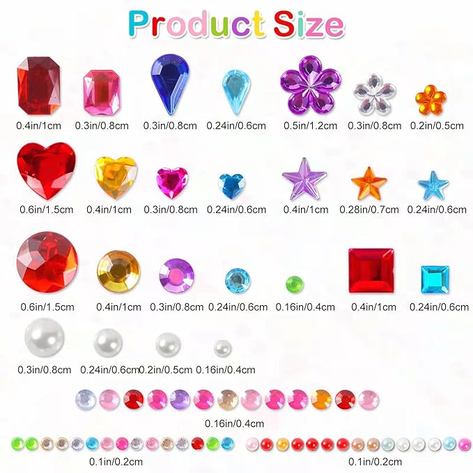 MYDBUYSOME 2774pcs Gem Stickers Jewels for Crafts, Adhesive Gems Rhinestone | Stick on Gems Acrylic Bedazzling Glitter Bling Heart Stickers Craft Supplies