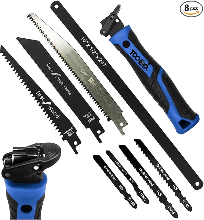 8-In-1 Multi Blades Hand Saw, Drywall, Hacksaw, Jab Saw & Wood Cutter Tool