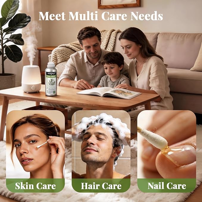 HIQILI Tea Tree Oil Large Capacity for DIY Candles, Soaps and Nail Care