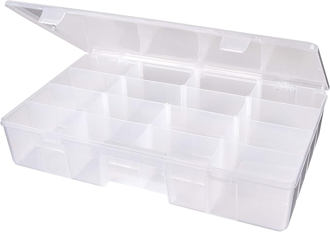 ArtBin 6980AG XL Solutions Box with Dividers, Art & Craft Organizer, [1] Plastic Storage Case, Clear