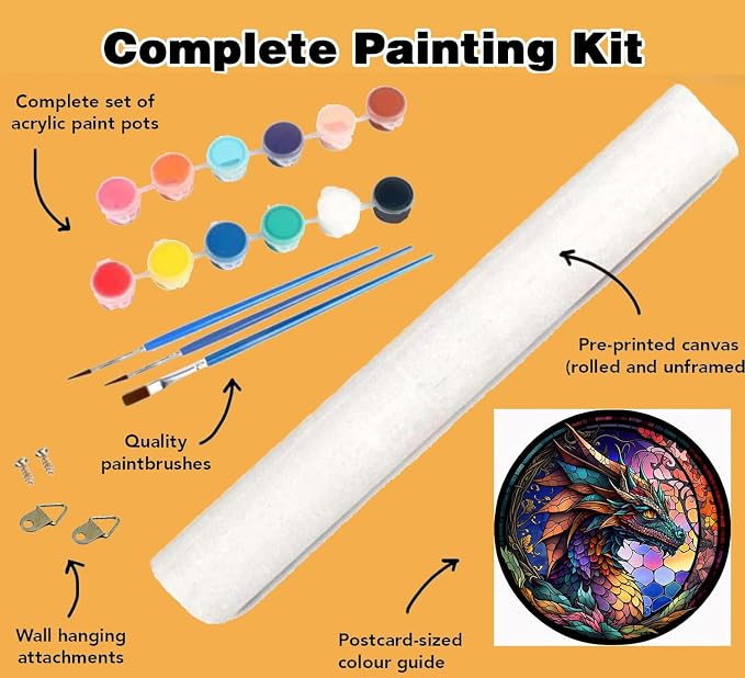 Meothan Dragon Paint by Numbers Kits for Adults 13.8”W x 13.8”L | Dragon Adult Paint by Number Kits on Canvas, DIY Acrylic Oil Easy Painting by Numbers for Home Wall Decor