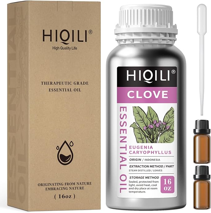 HIQILI Clove Essential Oil for Diffusers for Home, DIY, Large Capacity