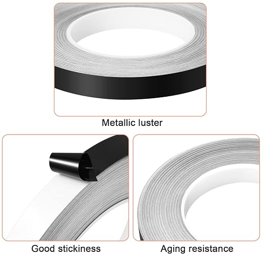 Zonon Black Washi Tape for Wall Decor Self Adhesive 5/10/15mm