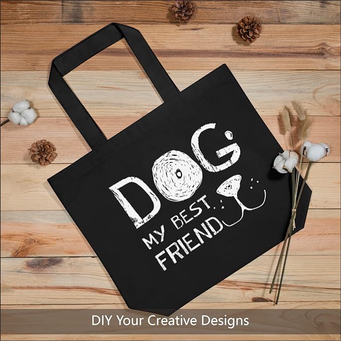 TOPDesign 3-Pack Super Strong Large 12oz Cotton Canvas Tote Bags, Reusable Grocery Shopping Cloth Bags, Fashionable Two-Tone Totes for Crafts, DIY Your Creative Designs