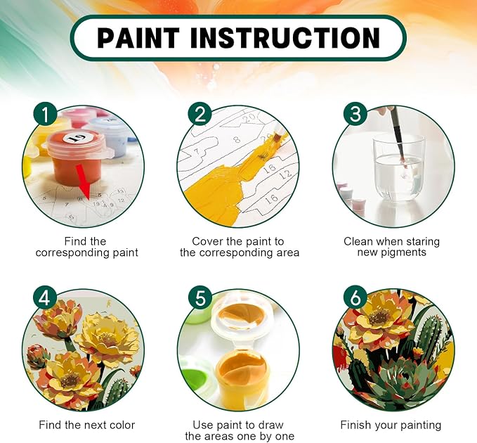 Framed Paint by Numbers Kit for Adults Beginner & Kids Ages 8-12, Flowers Plant Paint by Numbers with frame, without Easel, DIY Acrylic Number Painting for Adults for Home Decor Gift 8 x 12 Inch