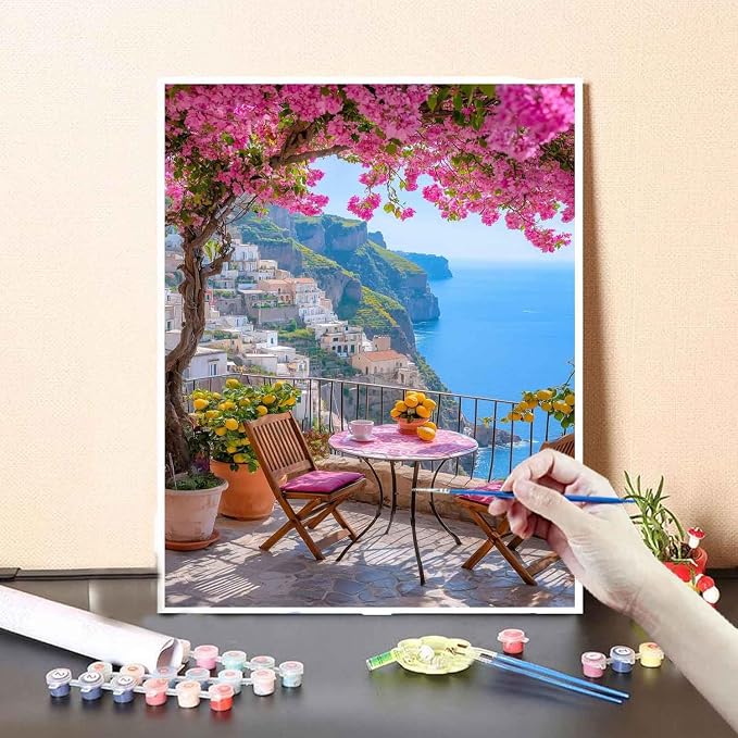 Yunruily Paint by Numbers Adults Landscape-Paint by Numbers Kits for Adults,Paint by Numbers for Adult Canvas for Gifts Home Wall Decor(16x20inch)