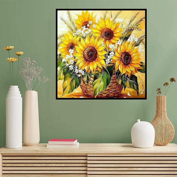 Benjenes Sunflower Diamond Art Kits for Adults, Diamond Painting Kits