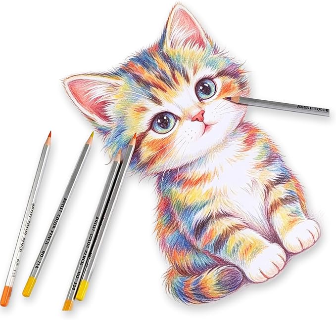 YCY 48-Color Oil-Based Colored Pencils Set Natural Wooden Pencils Art Pencils for Sketching Drawing Coloring Ideal Gift for Teens & Adult Art Lovers Ages 13+, 3.3mm, Gift Box Packaging