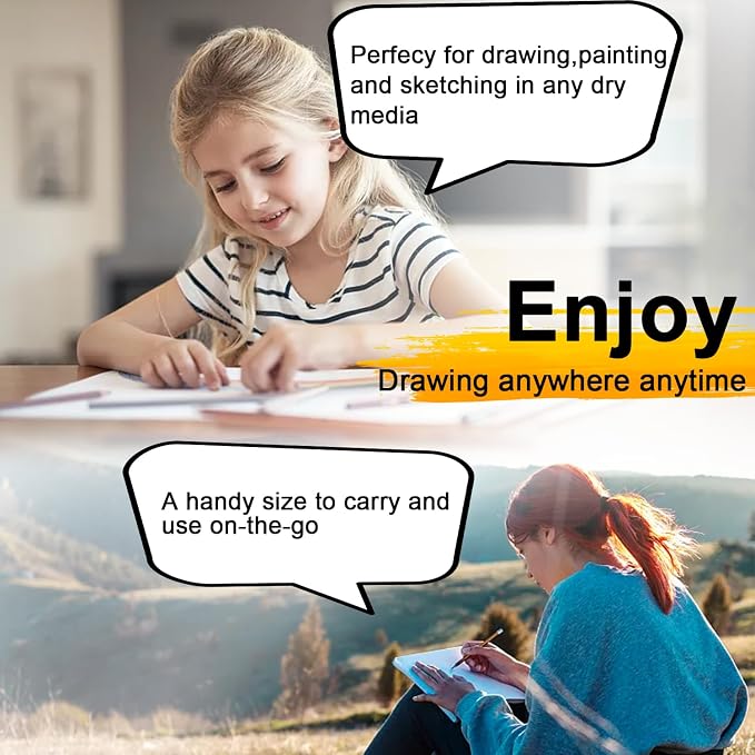 MEMX Poly Cover Sketch Book, 5.5”X8.5” 100 Pages (110gsm), Spiral Bound Artist Sketch Pad Notebook, Durable Acid Free Drawing Paper for Drawing, Writing, Painting, Sketching or Doodling, White