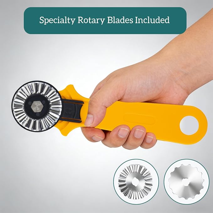 Rotary Cutter Set for Sewing & Quilting, 28mm & 45mm Fabric Cutters with Extra Blades, Foldable A3 Cutting Mat, Scissors, Rulers & Craft Tools Kit for Fabric Cutting, Patchwork, DIY Crafts