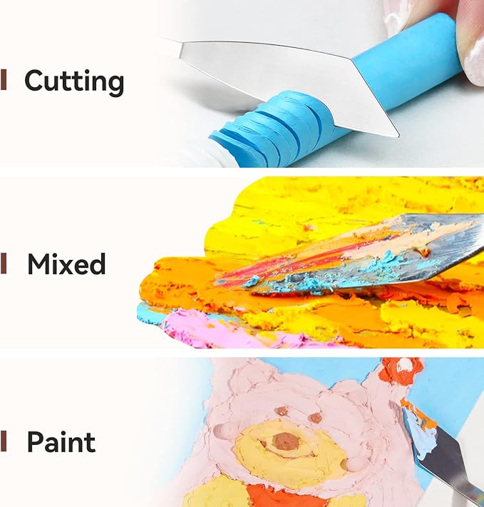 2 Pieces Palette Knife Set Stainless Steel Spatula palette knife for oil painting acrylic painting, LIGHTWISH Painting Knife with Wood Handle for Artist Painting supplies