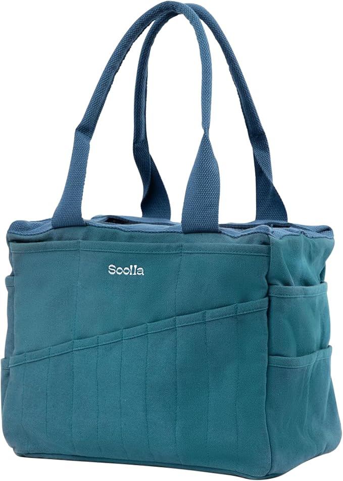 Soolla Studio Bag: Art Supply Storage Organizer & Pottery Tool Bag, Washable Tote, Yarn Bag, Crochet, 30 Pockets, 15+ Colors
