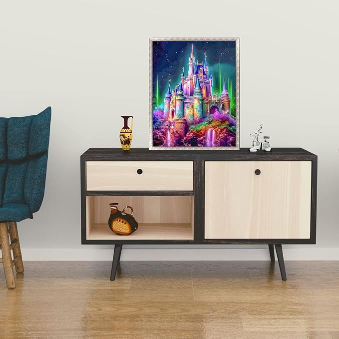 Meothan Diamond Art Kits for Adults Castle Diamond Painting Kit 12x16in | 5D Castle Diamond Art Painting Kit for Adult, DIY Full Round Drill Gem Art Diamond Dots Kits for Home Wall Decor Gift